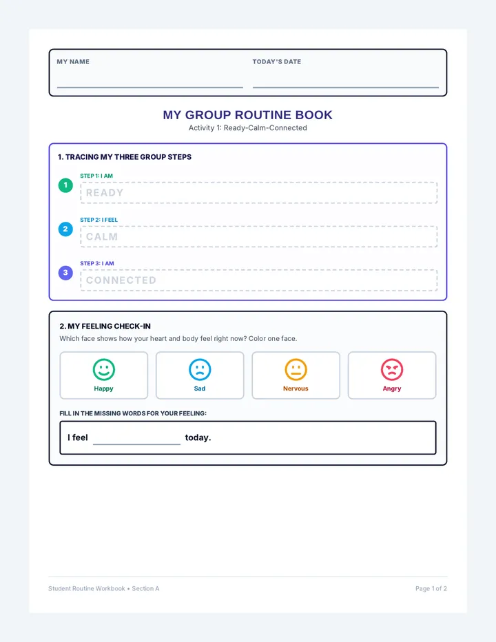 Student Routine Workbook