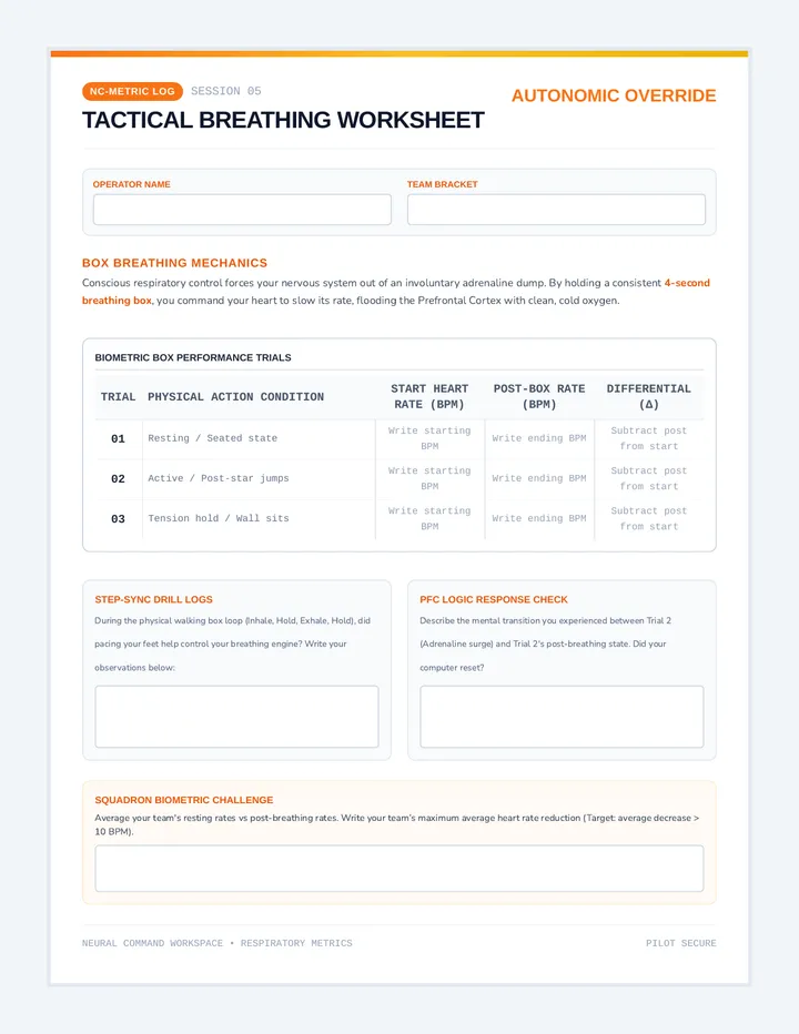 Tactical Breathing Worksheet
