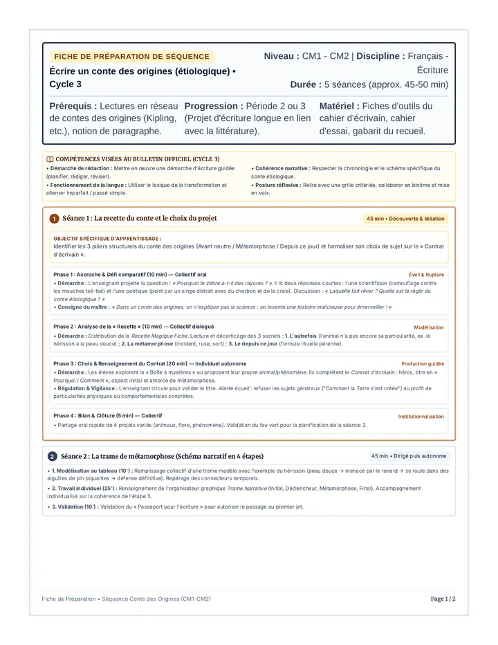 Fiche Preparation Sequence