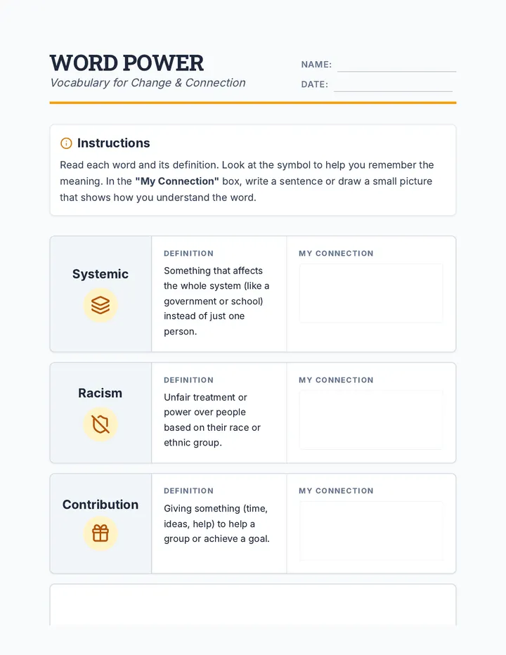Word Power Worksheet