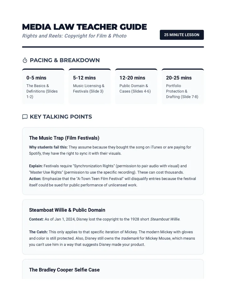 Media Law Teacher Guide