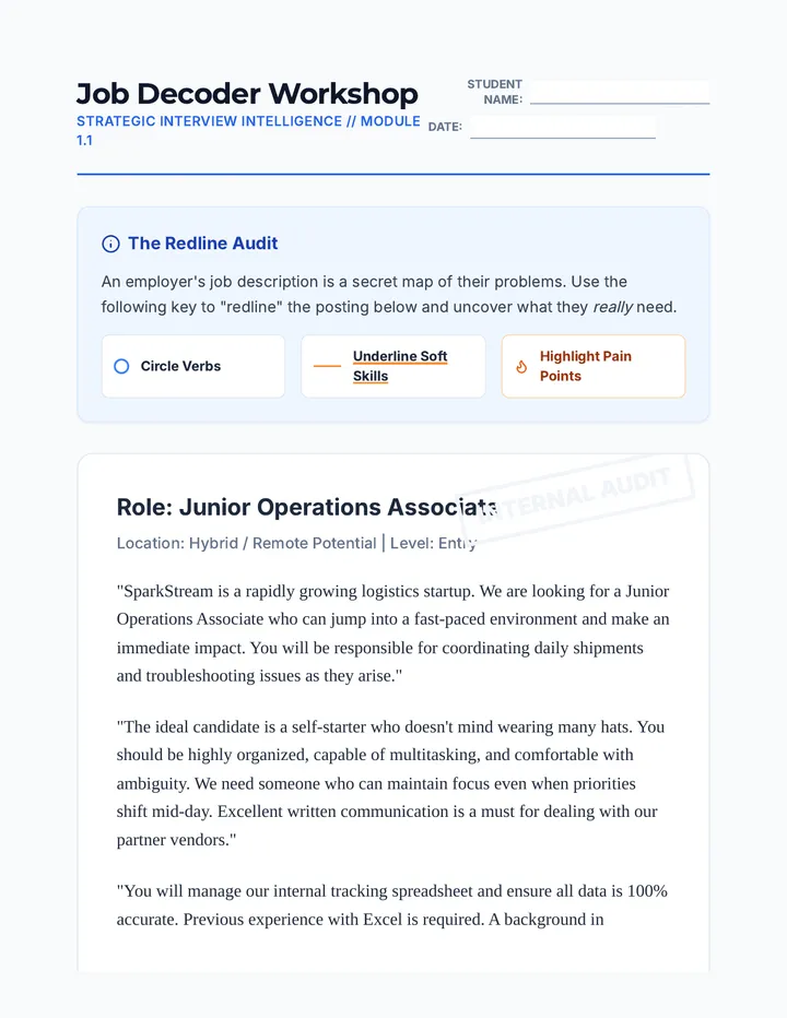 Job Decoder Worksheet