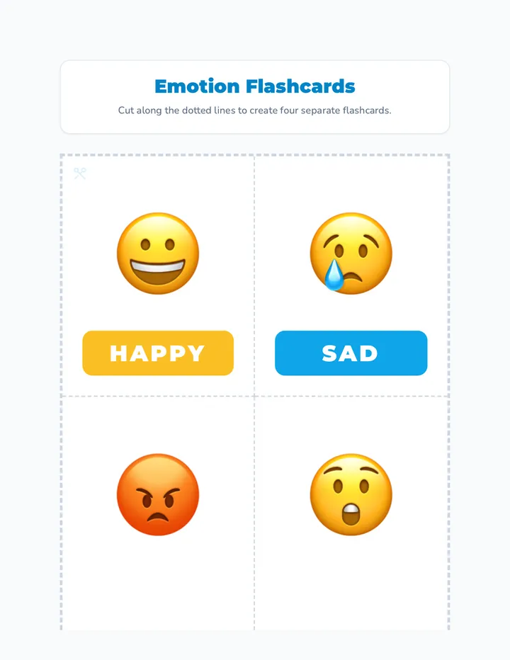 Emotion Flashcards Activity