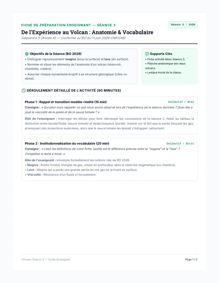 Fiche Prép Volcans Séance 3