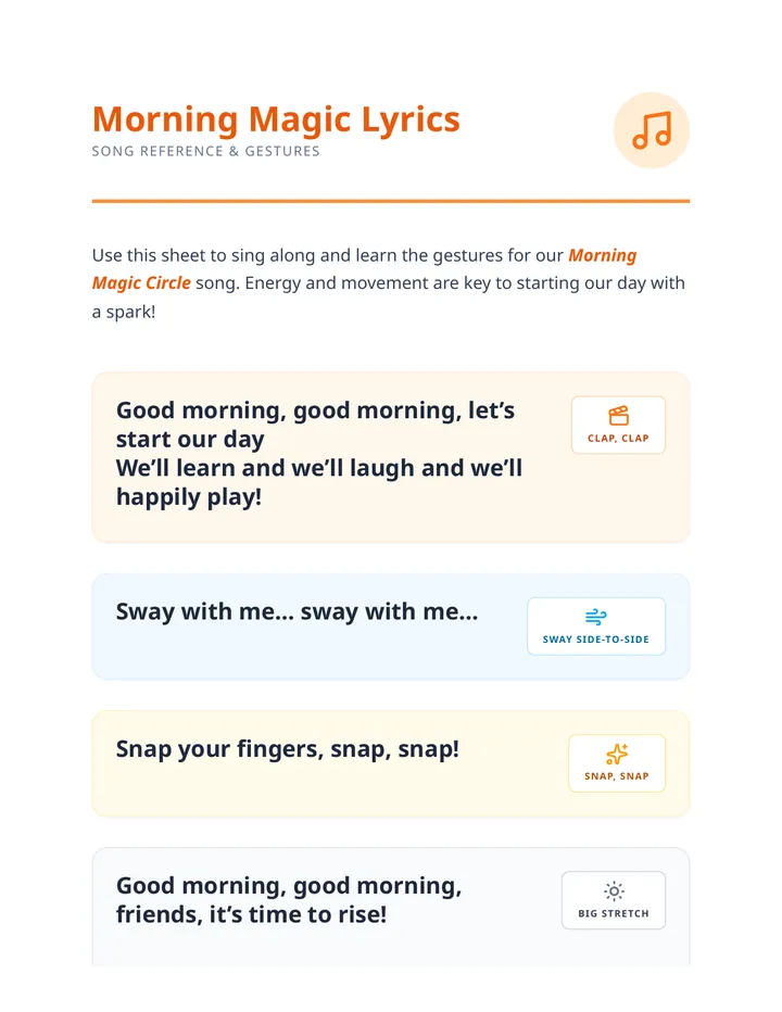 Morning Magic Lyrics Reading