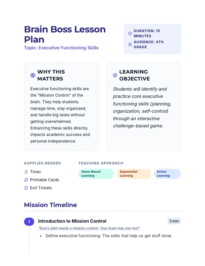 Executive Functioning Fun • Lesson • Lenny.com