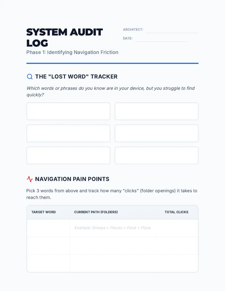 Audit Log Worksheet