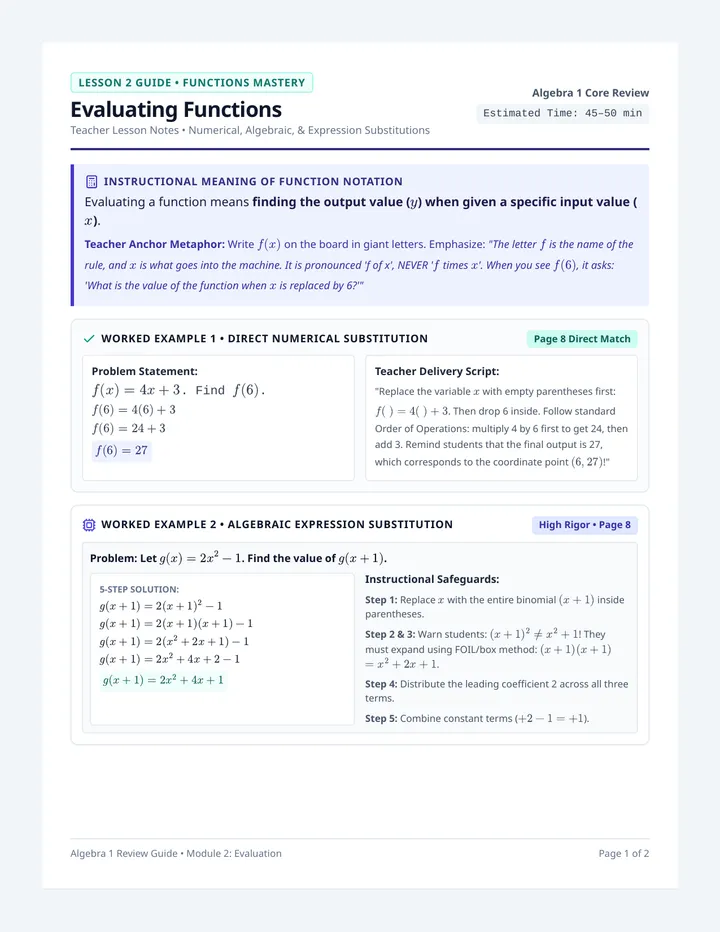 Evaluation Teacher Notes