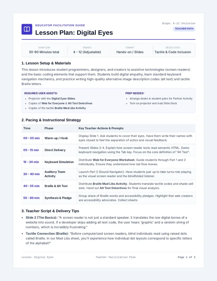 Digital Eyes Teacher Guide