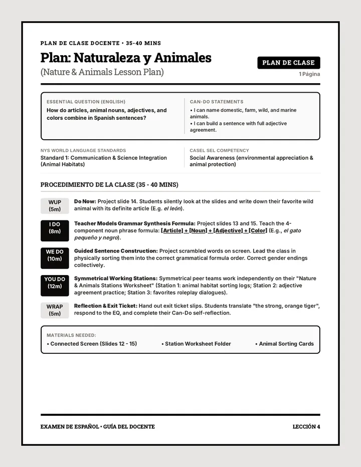 Nature & Animals Lesson Plan