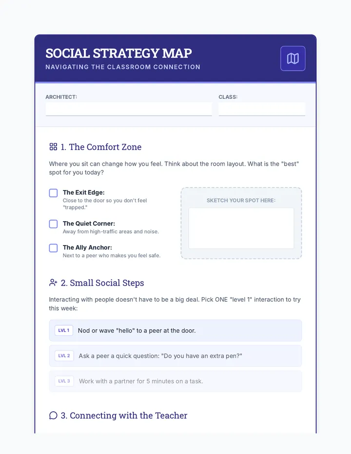 Social Strategy Map Worksheet