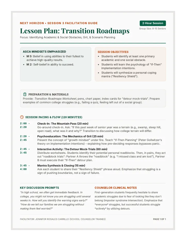 Transition Roadmaps Lesson Plan