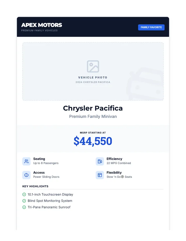 Pacifica Showroom Flyer