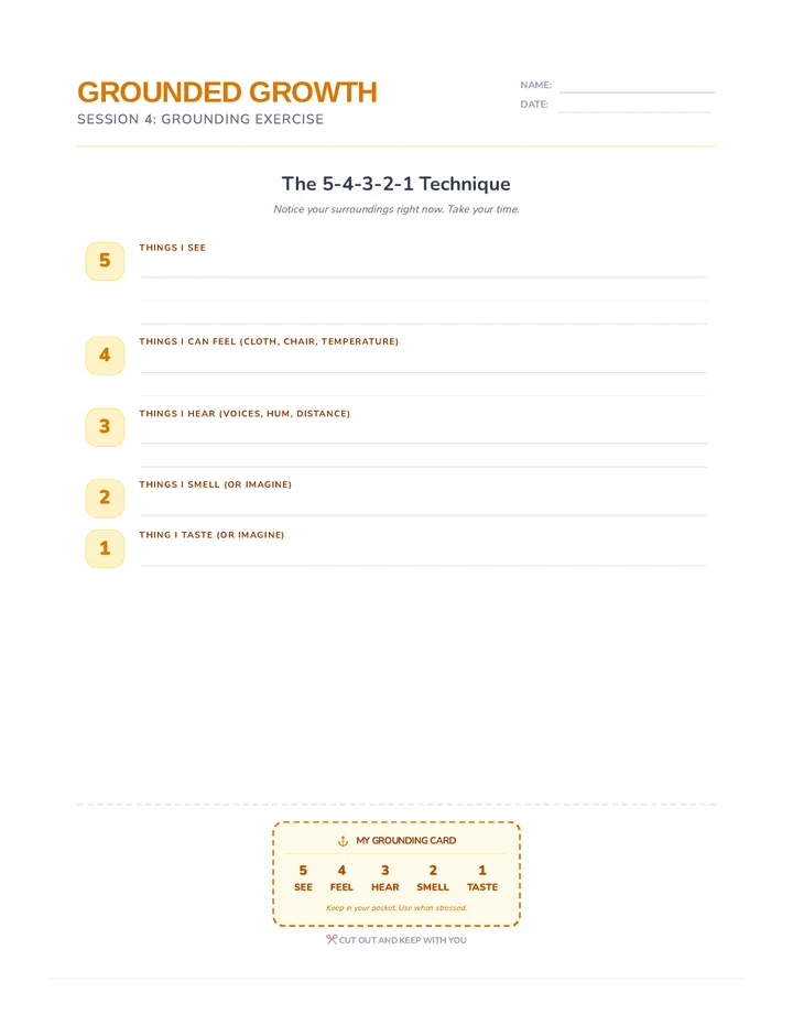 Grounded Growth Worksheet Slice