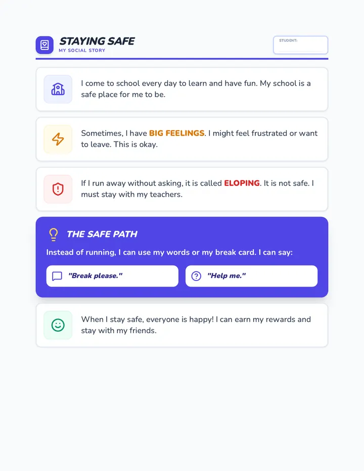 Staying Safe Social Story