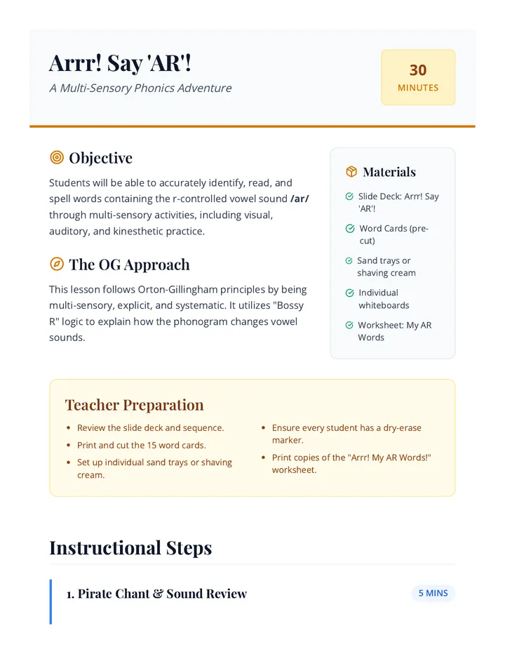 Arrr Say AR Lesson Plan