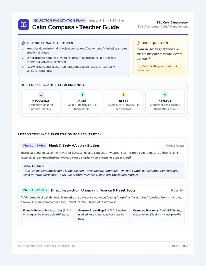 Calm Compass Teacher Guide