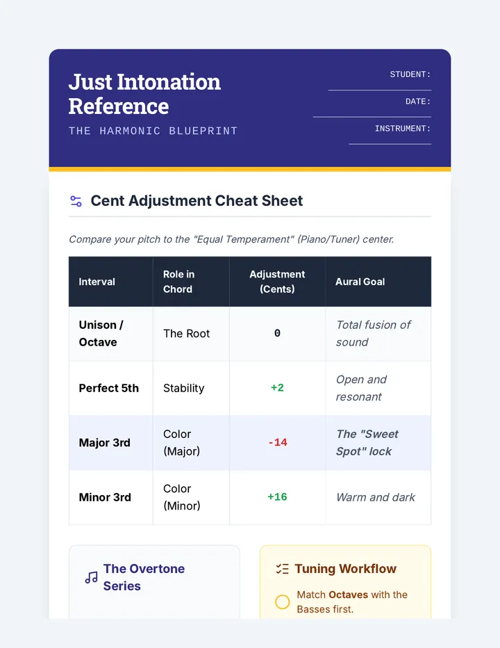 Just Intonation Reference Sheet