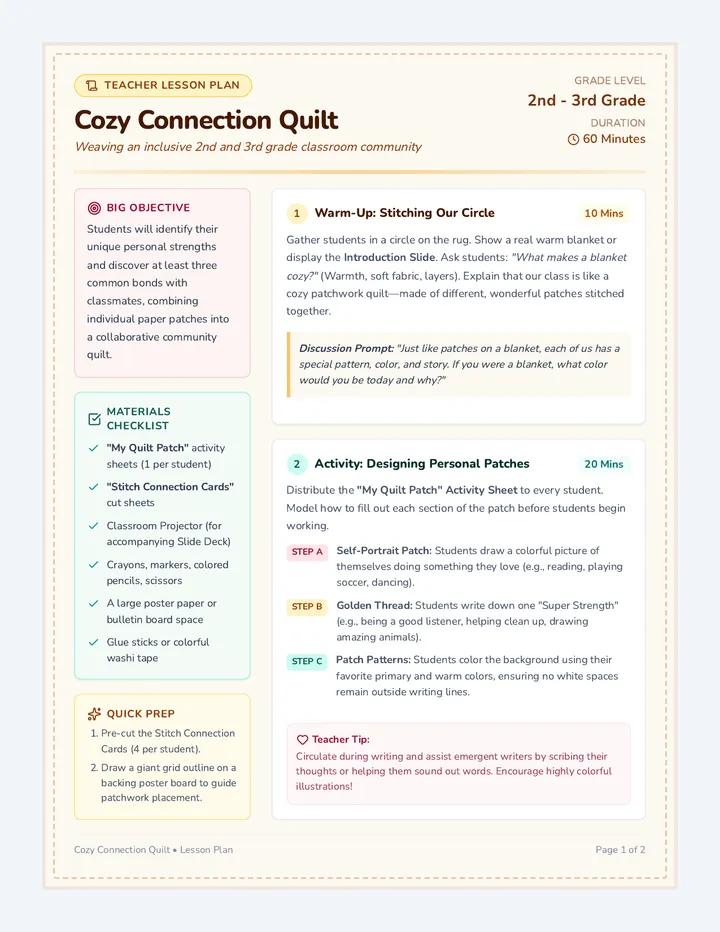 Quilt Weaver Teacher Guide