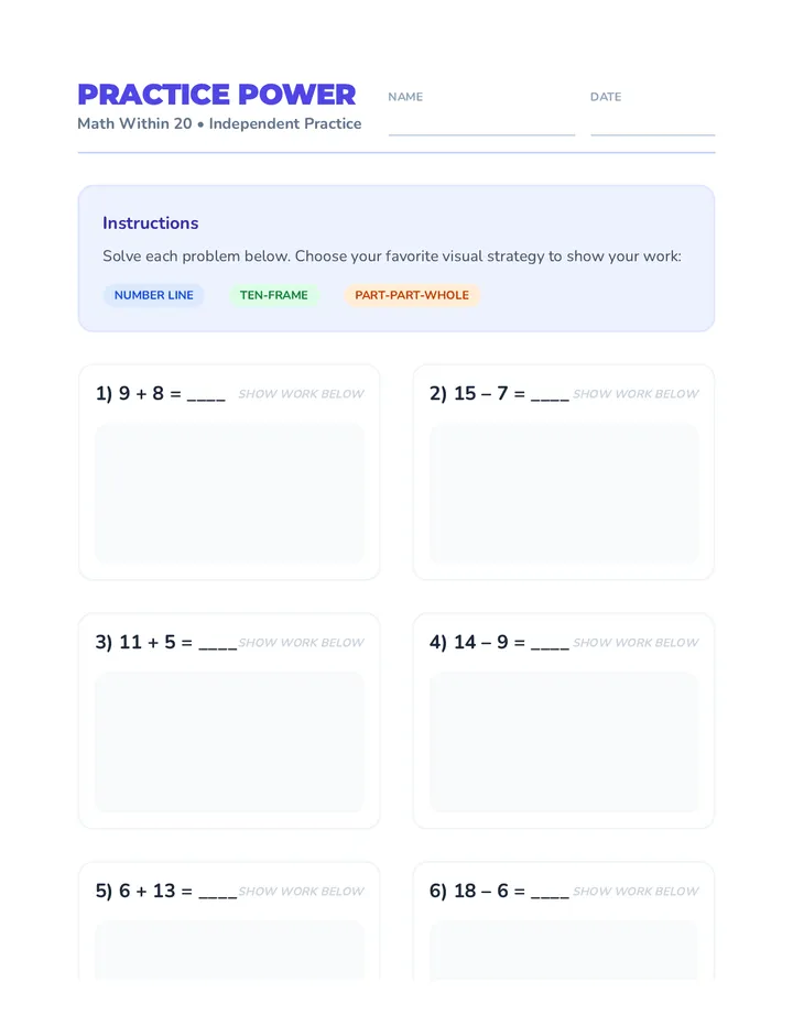 Independent Practice Problem Sheet