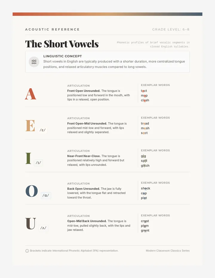 Short Vowels Modern Poster