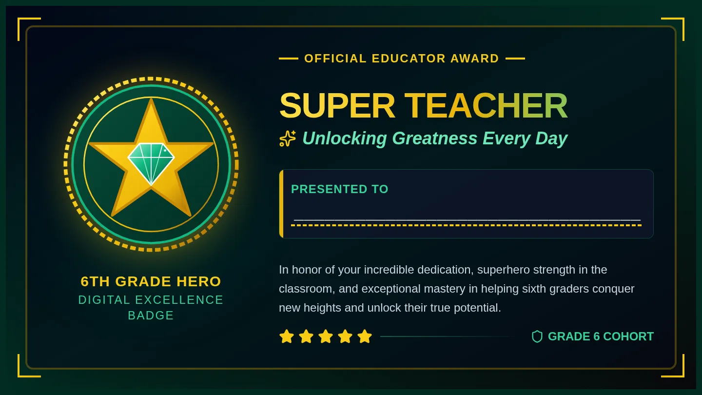 Hero Teacher Badge Slide