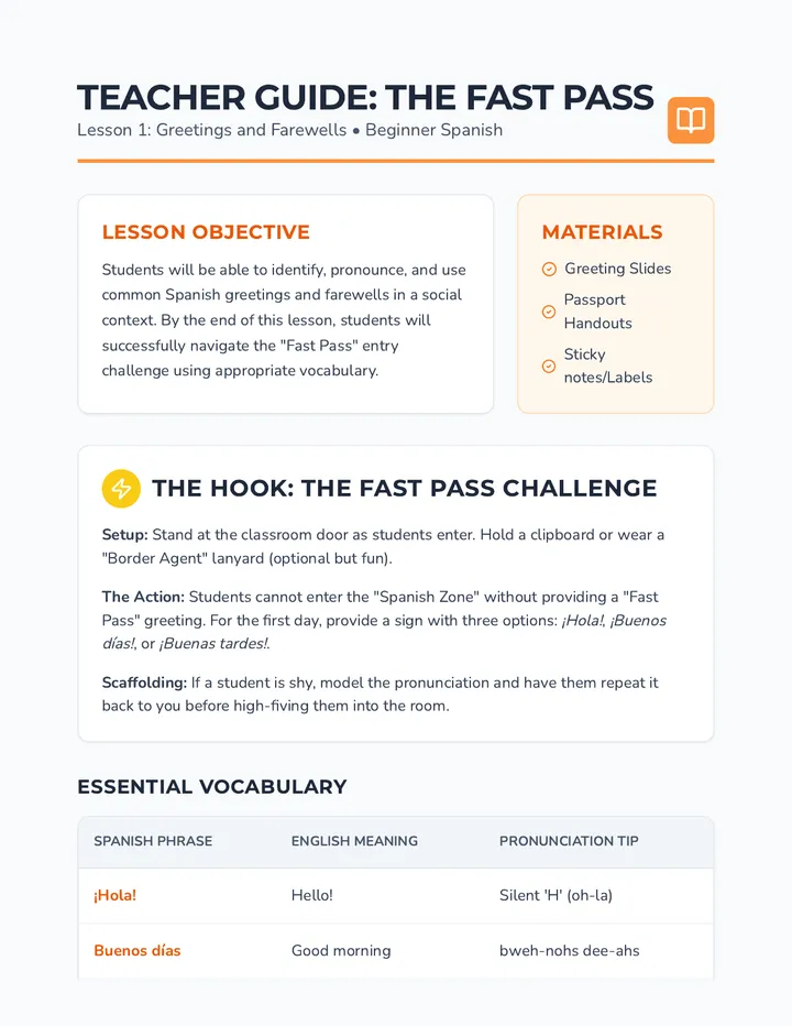 Fast Pass Teacher Guide