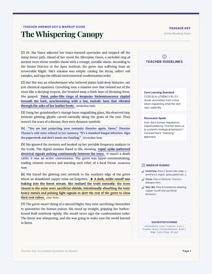 Whispering Canopy Answer Key