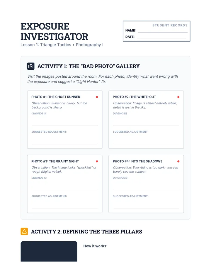 Exposure Investigator Worksheet