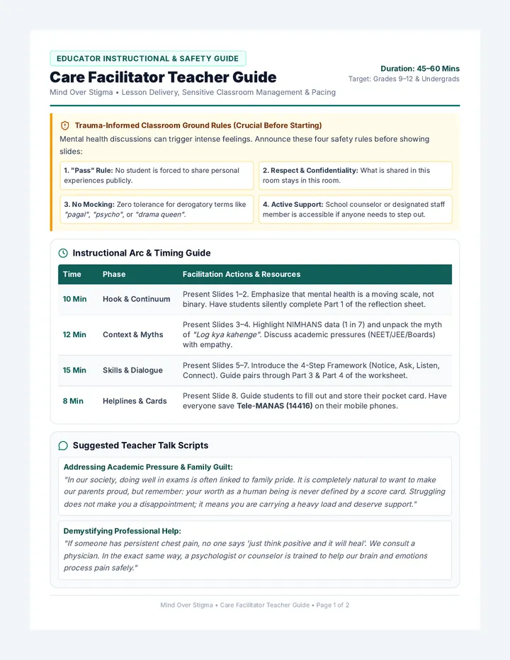 Care Facilitator Teacher Guide
