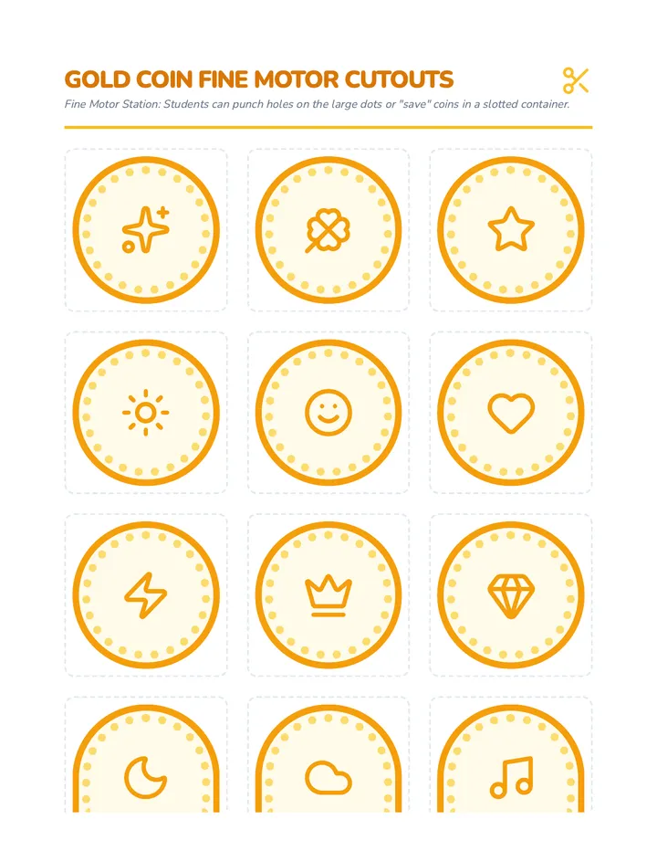 Gold Coin Cutouts