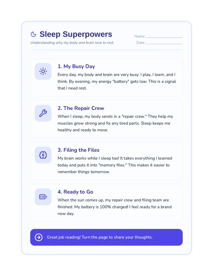 Sleep Superpowers Social Story