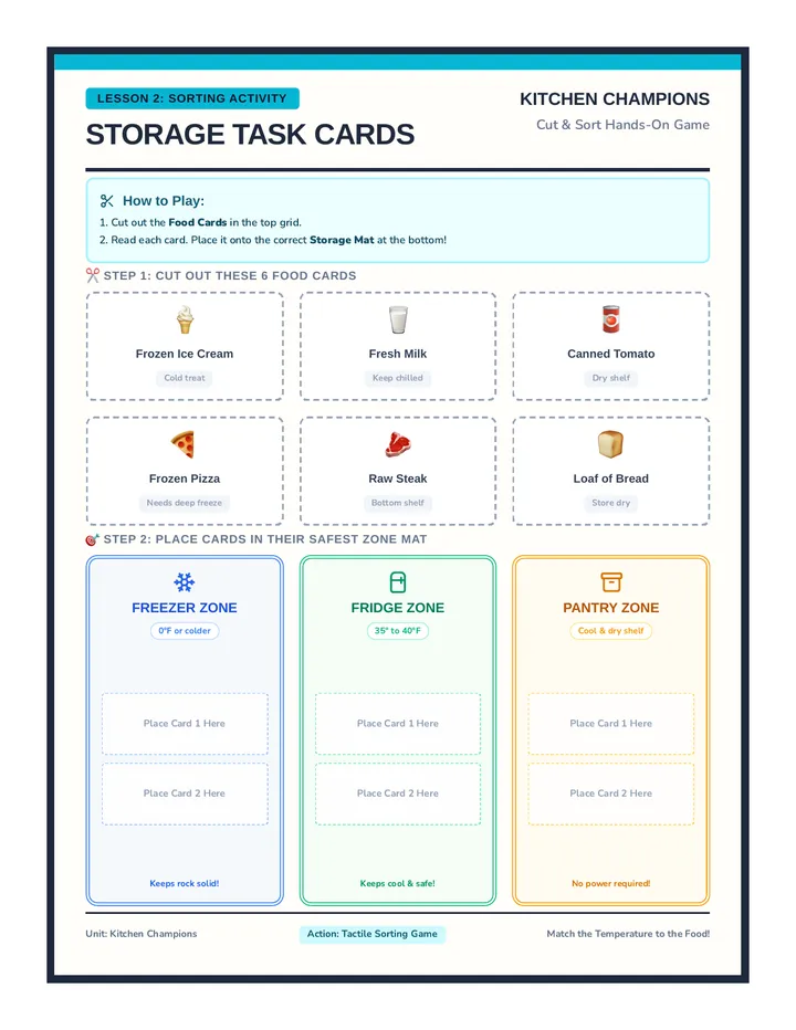 Food Storage Task Cards