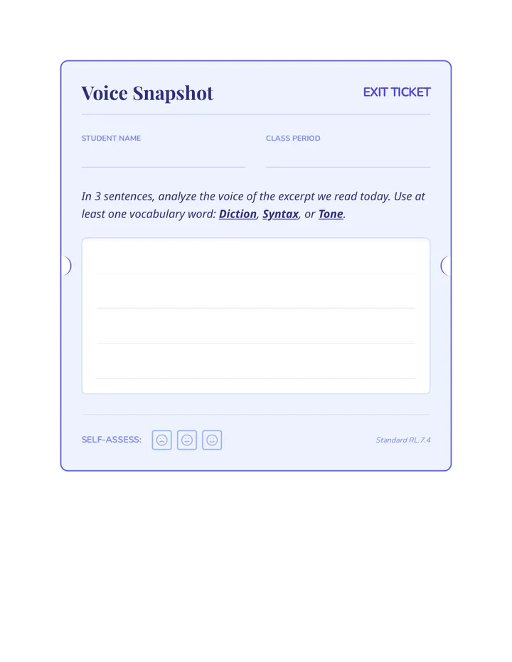 Voice Snapshot Exit Ticket