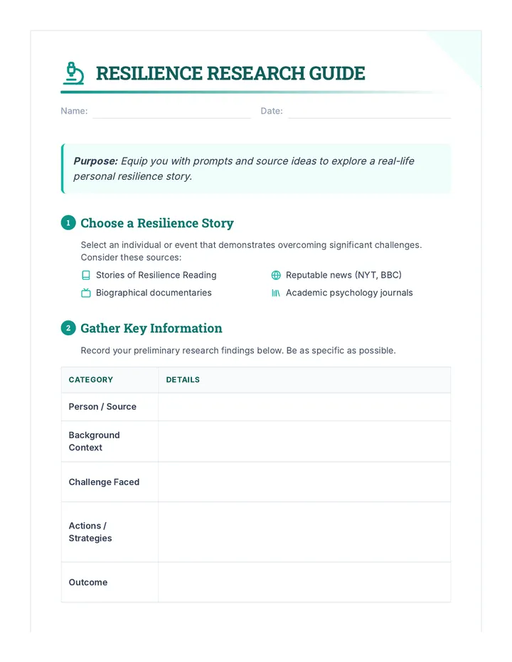 Resilience Research Guide Project