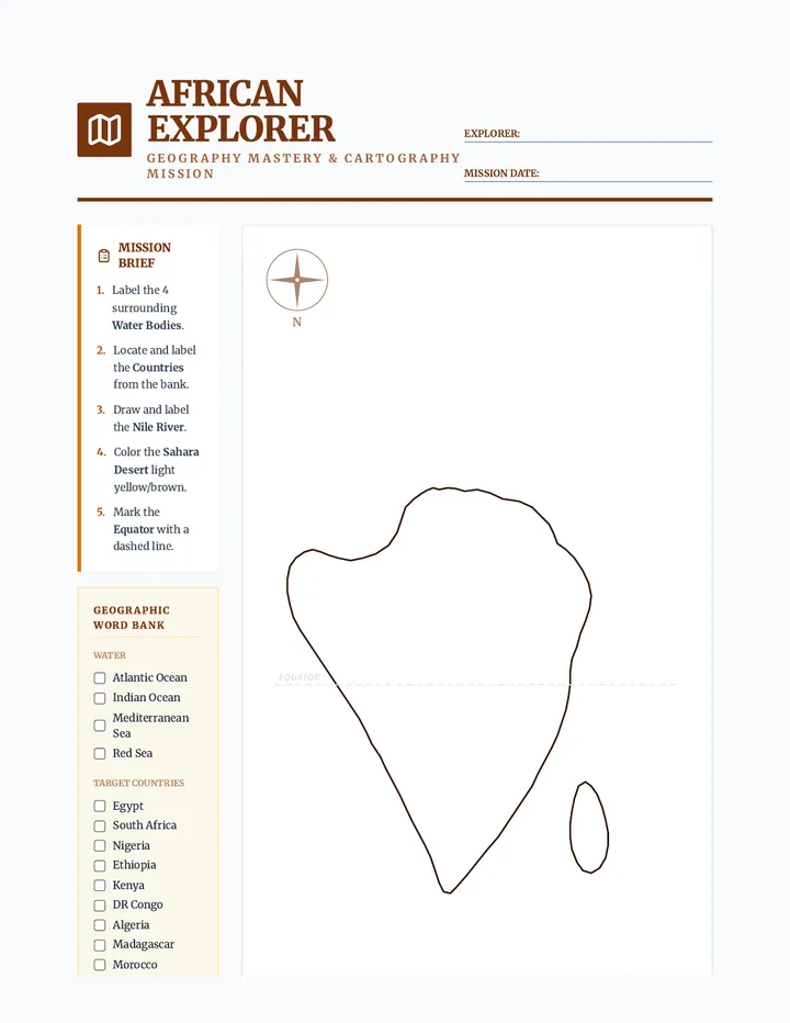African Explorer Map