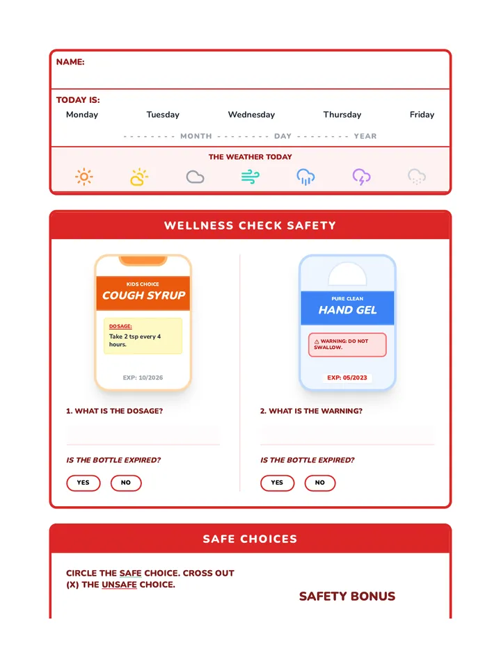 Wellness Check Worksheet