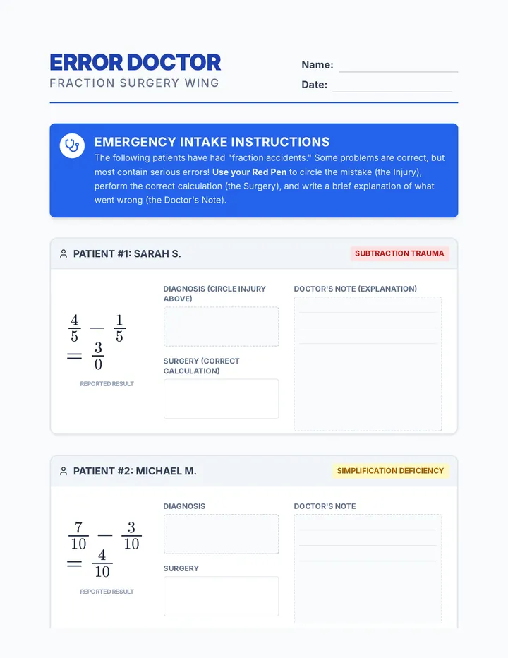 Error Doctor Worksheet
