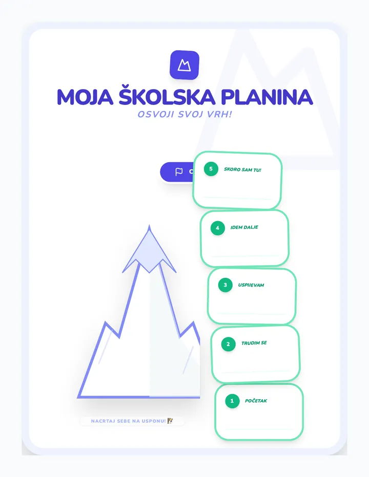 Moja Školska Planina Osvoji Svoj Vrh Radni List