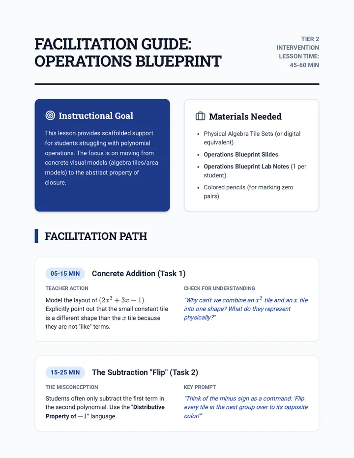 Operations Blueprint Teacher Guide