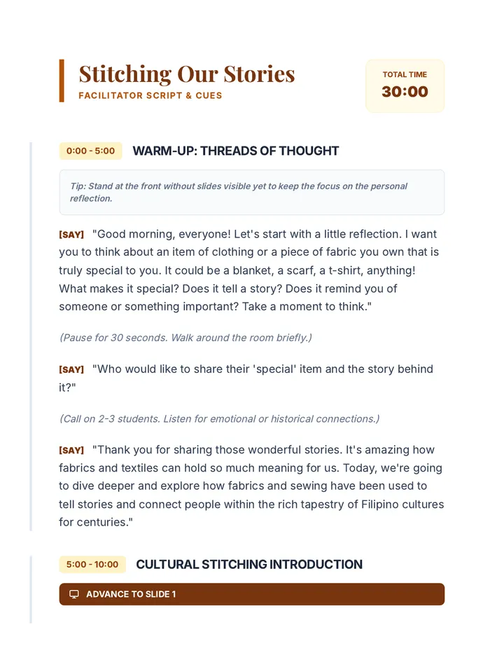 Stitching Our Stories Script Document