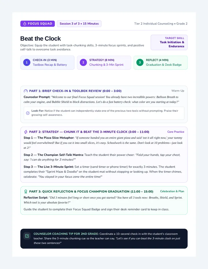Beat Clock Counselor Guide