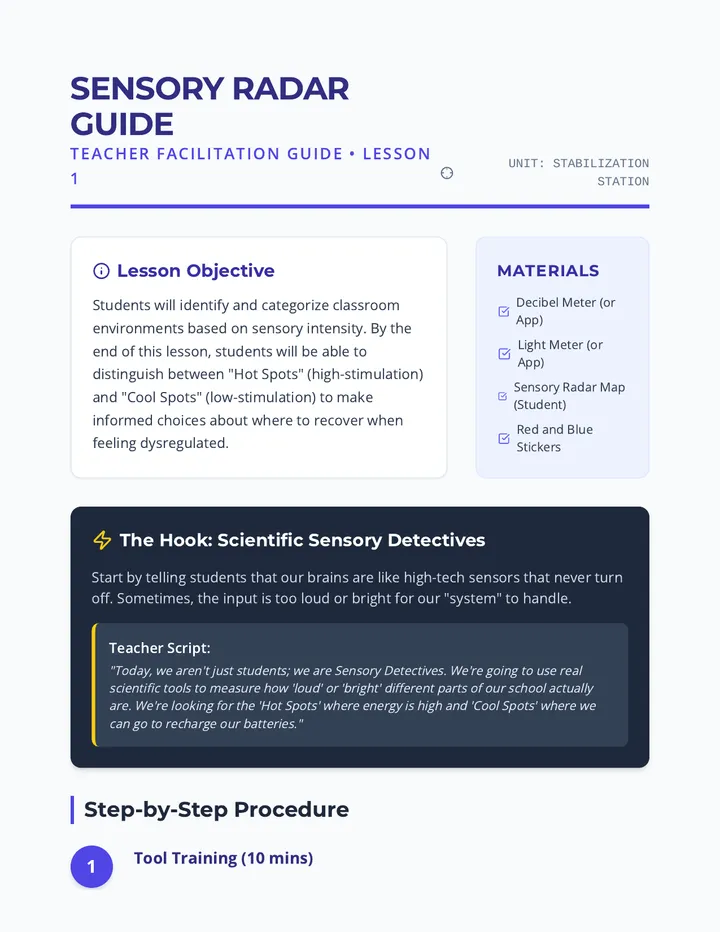 Sensory Radar Teacher Guide