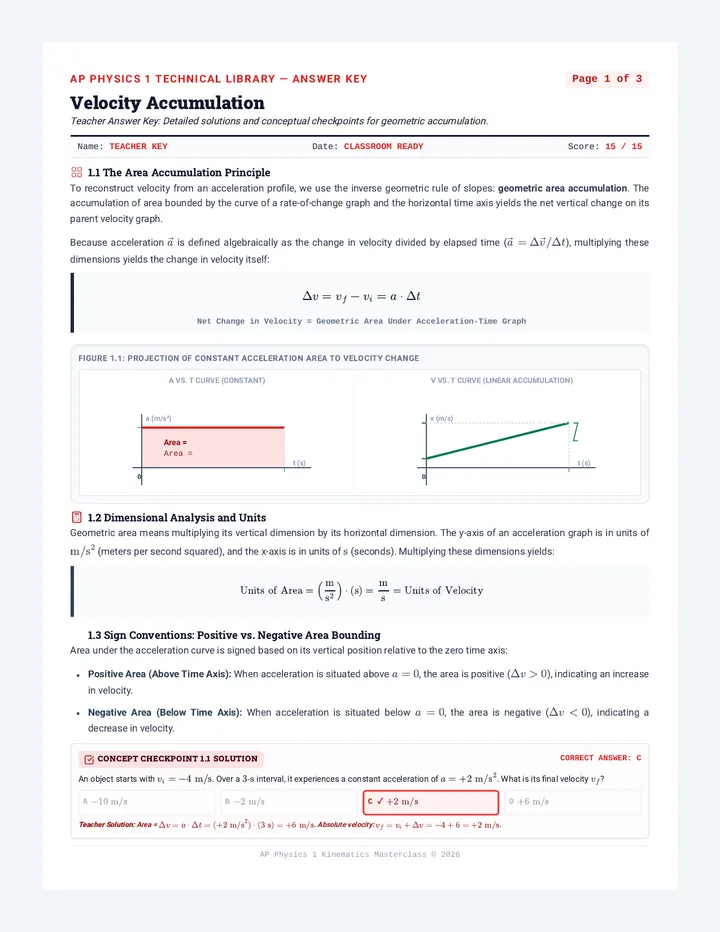 Velocity Accumulator Answer Key