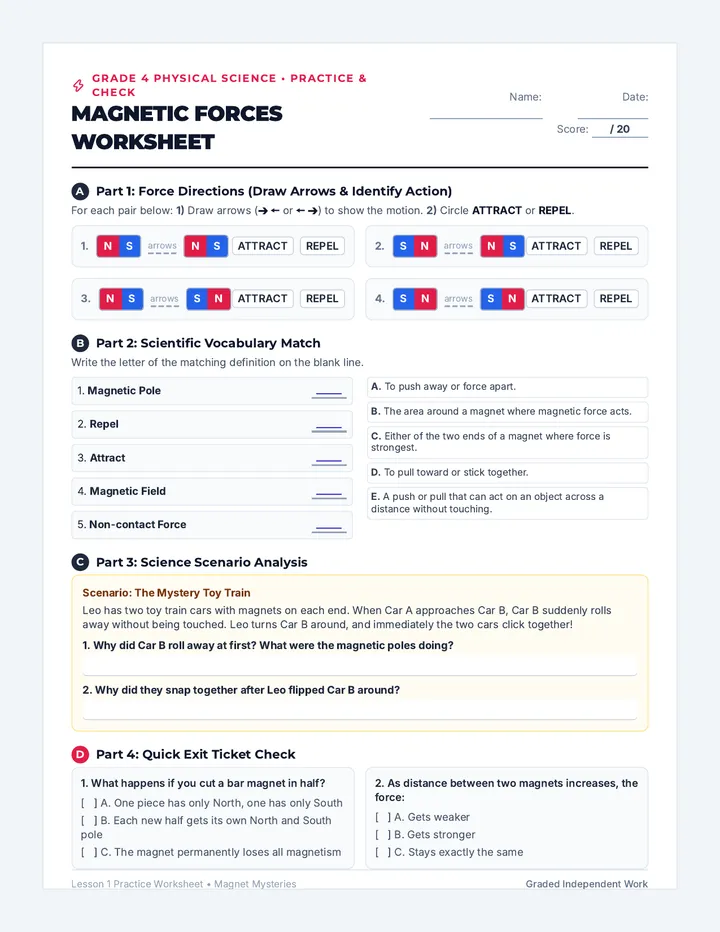 Magnetic Forces Worksheet