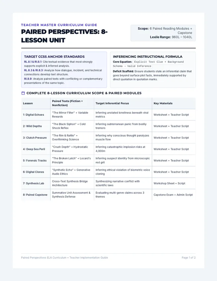 Paired Perspectives Teacher Guide