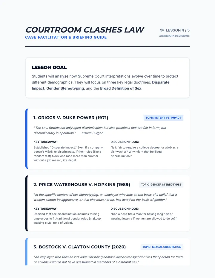 Courtroom Clashes Teacher Guide