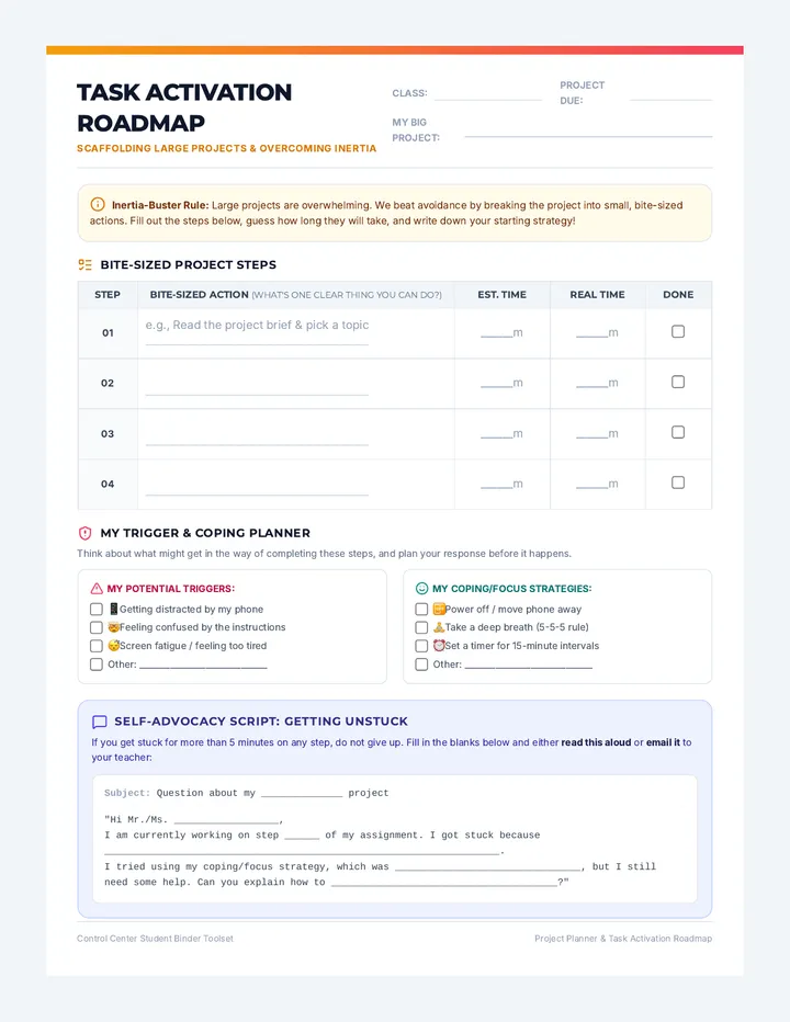 Task Activation Roadmap