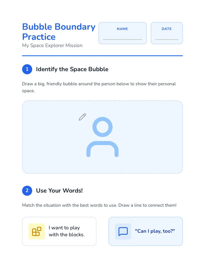 Bubble Boundary Worksheet
