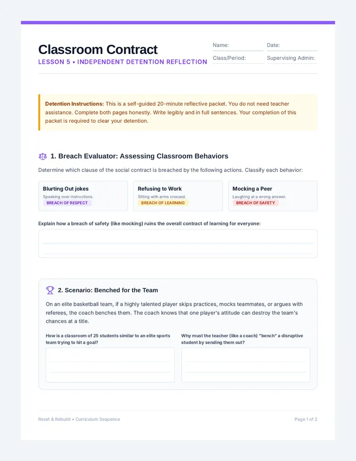 Classroom Contract Reflection